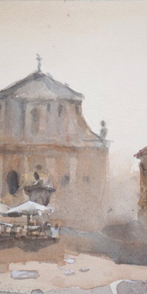 Zagreb ,St. Catherine's Church by Goran Žigolić Watercolors