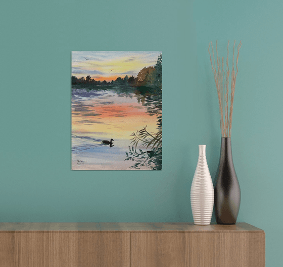 Sunset over Lake Biliner