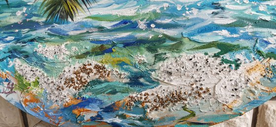 Sea oil painting on canvas