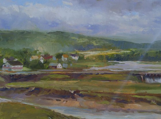 Early morning in Parrsboro, Plein Air (12x16")