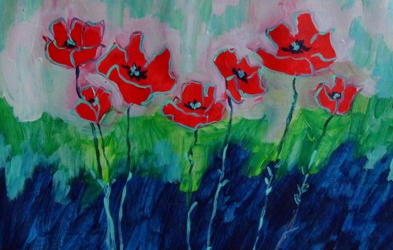 Wild Red Poppies