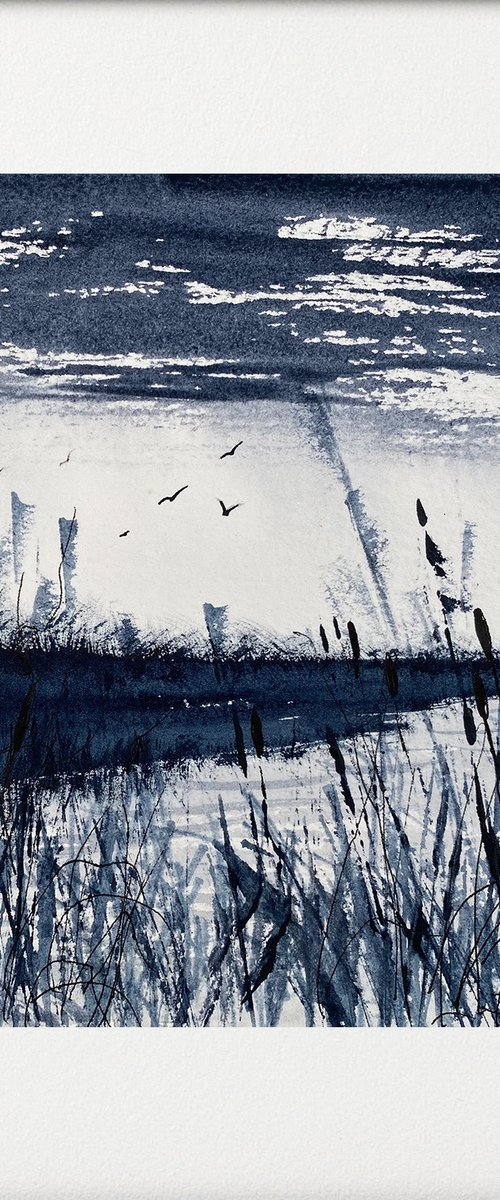 Monochrome Reeds & Rushes by Teresa Tanner