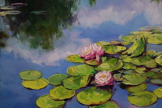 "Pond with water lilies"