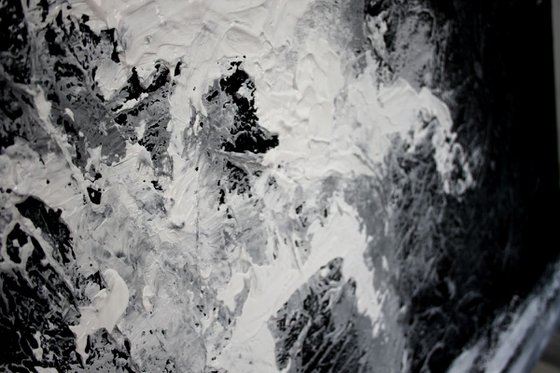 Black and White Abstract Painting  / Saga N73