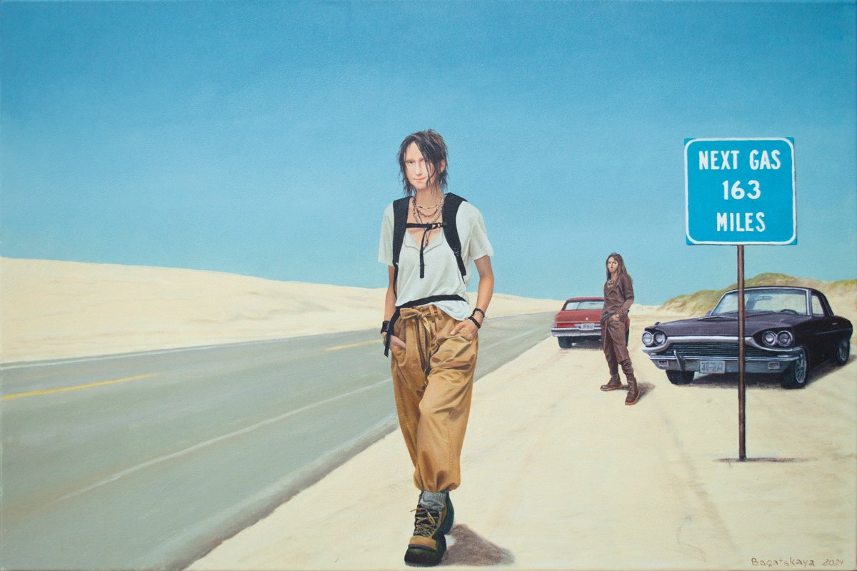 Photorealistic Portrait Acrylic Painting By Nataliya Bagatskaya, 35 X 24", Dilemma, Original Artwork