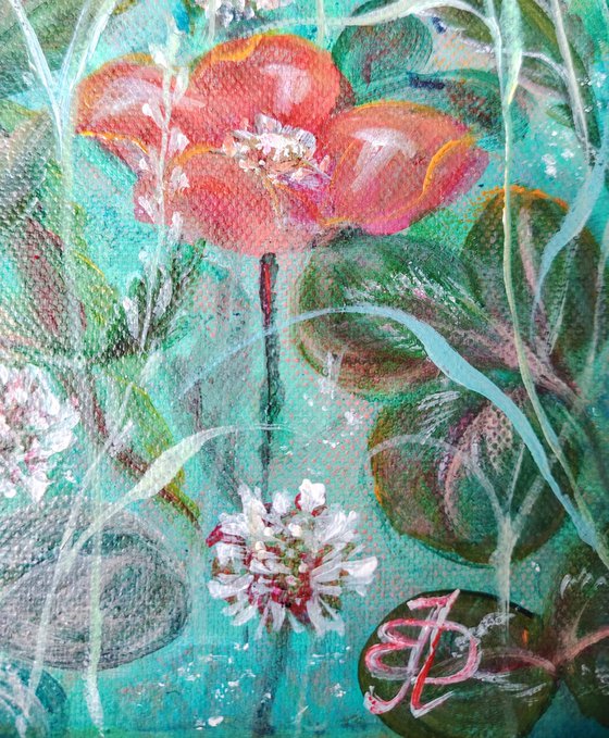 Whispering Poppy Meadow. Original.