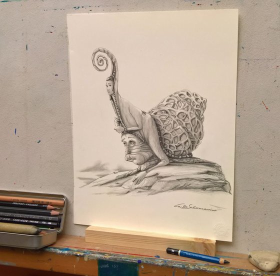 THE SNAIL MAN - ( graphite pencil )