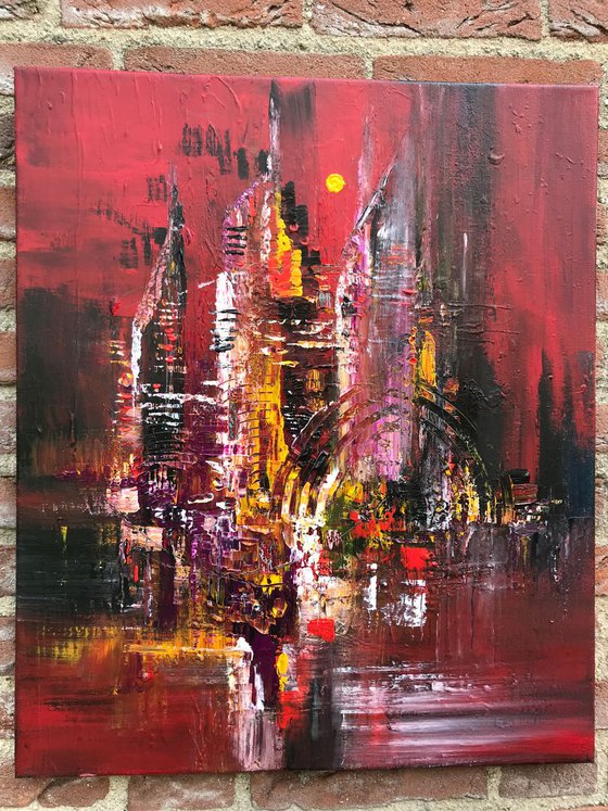 " NYC at night ” abstract Painting -50x60cm