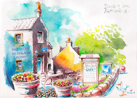 Scottish pub "Duck Inn"  in a picturesque village Aberlady.