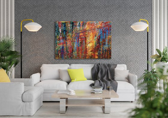 150x100 cm  Сolorful Abstract Painting Landscape painting Abstract art