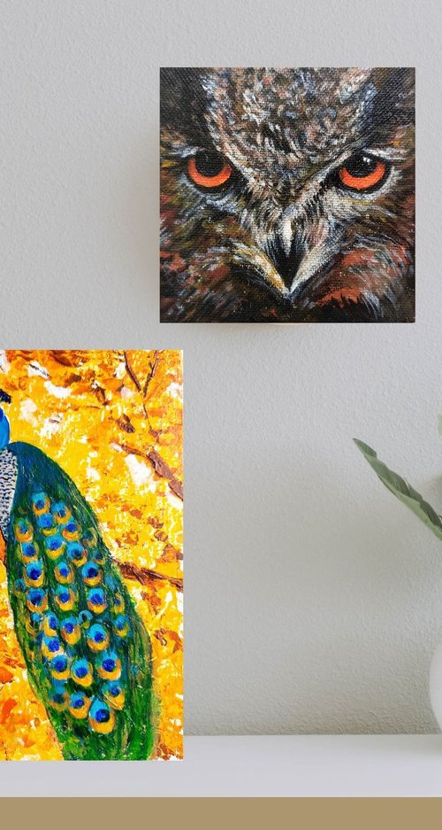 Set of two- Peacock and Owl by Asha Shenoy