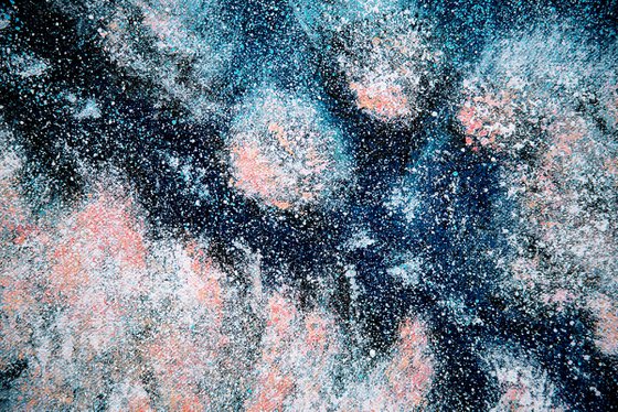 Tropical night symphony with palm trees