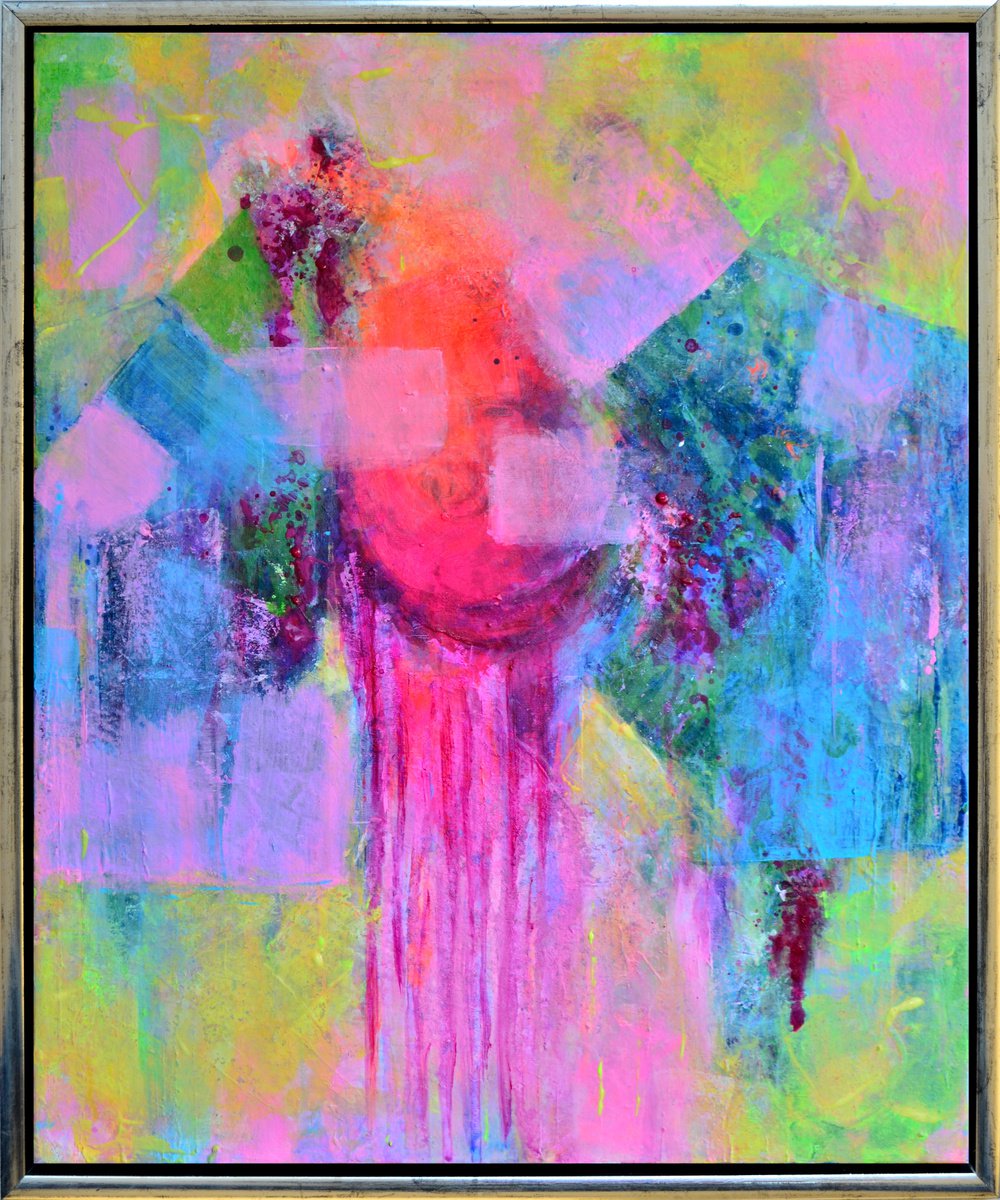 Abstract Acrylic Painting By Misty Lady - M. Nierobisz, 20 X 24", Summer Morning, Original Artwork