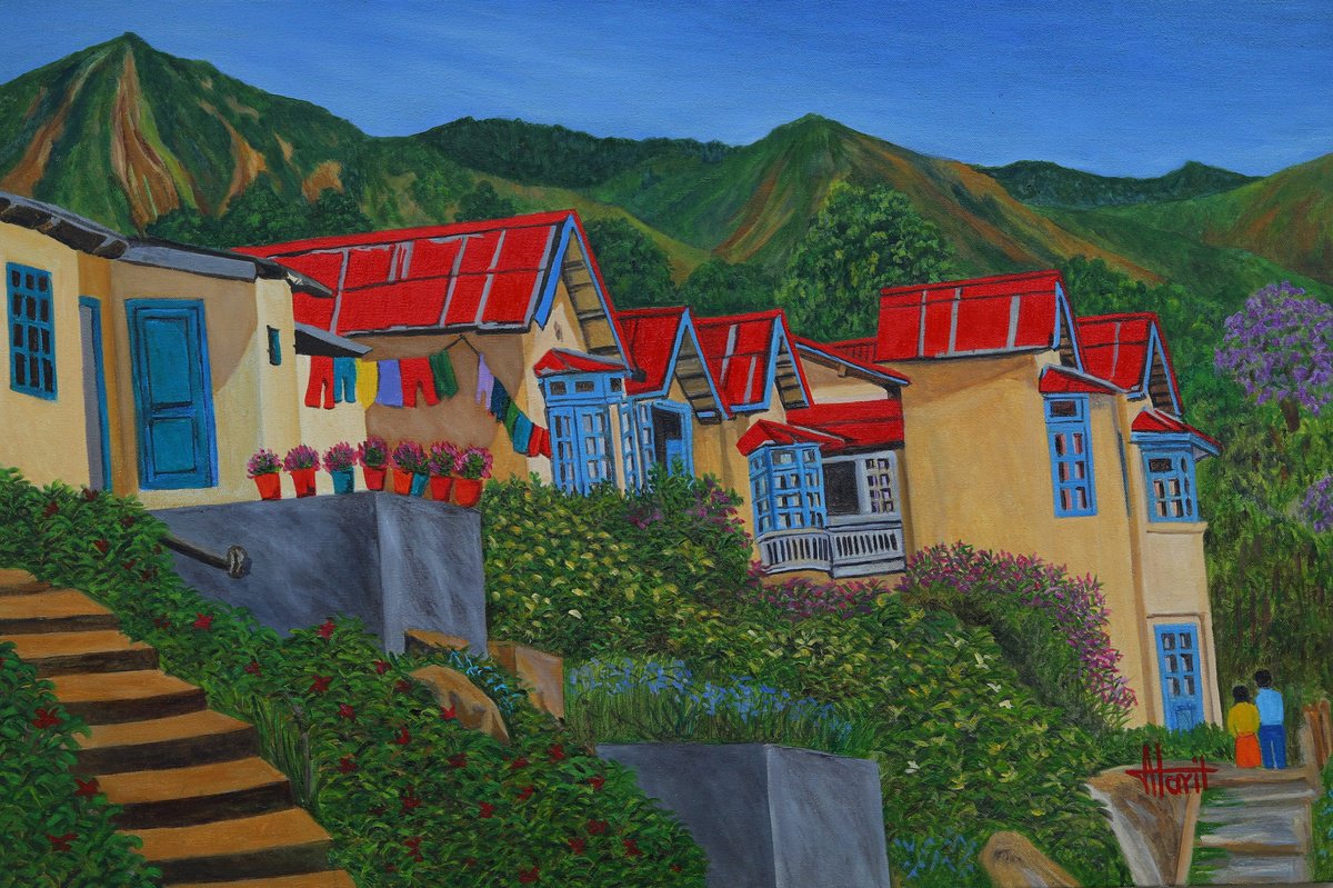 A Sunny Day Nainital Ii By Ajay Harit, 36 X 24, Artwork For Sale On Artfinder