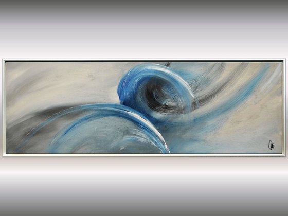 Stormy Days  - abstract acrylic painting, canvas wall art, framed modern art
