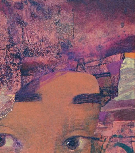 Purple canvas art, woman artwork