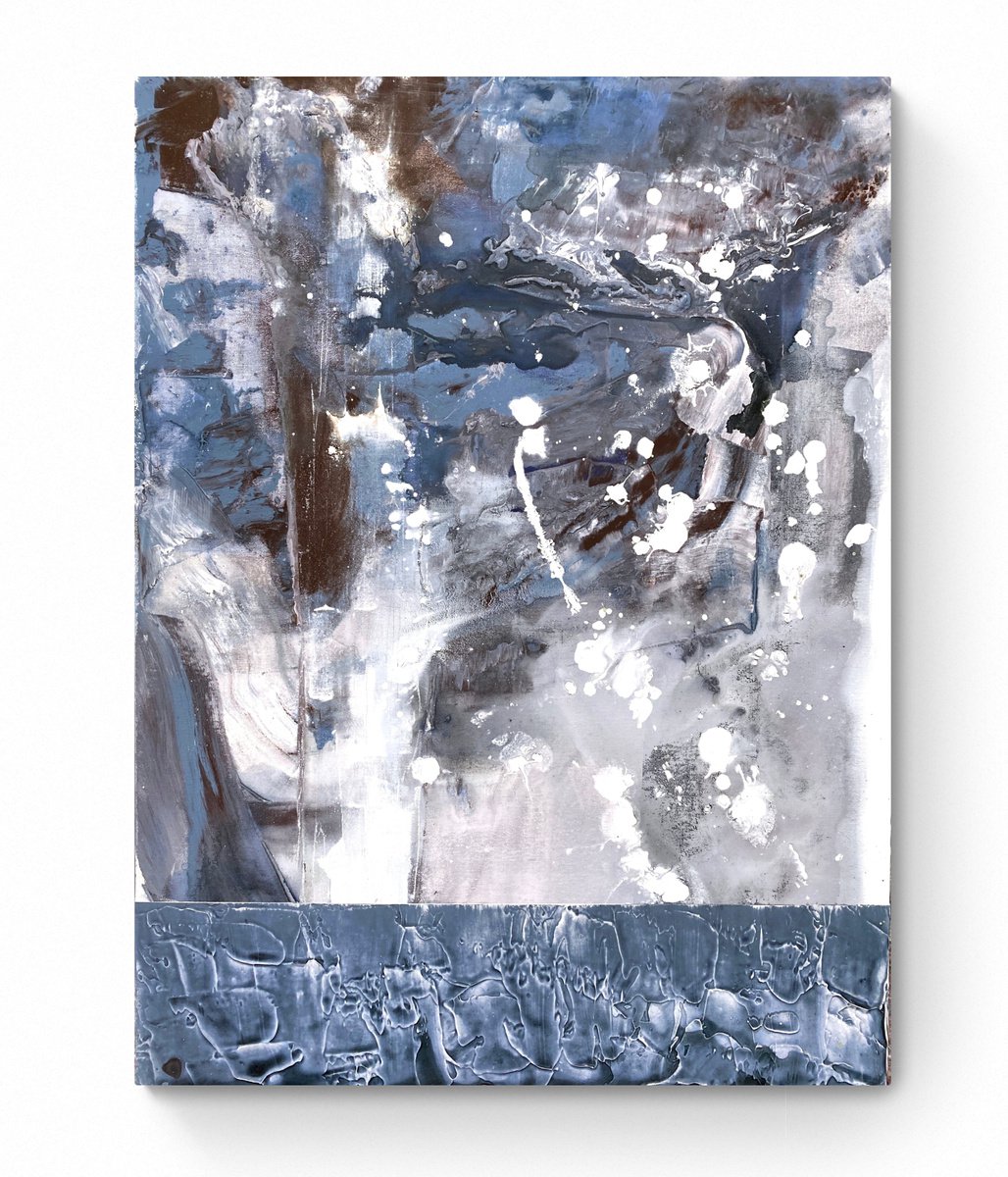 Abstract Painting By Cristina Dalla Valentina, 24 X 31, Fluid World 1, Original Artwork