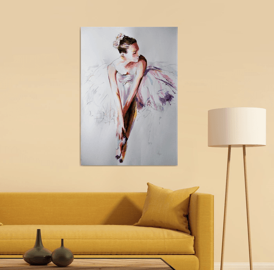 Purity  -Ballerina Painting on Paper