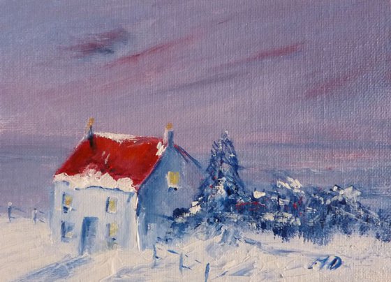 Red Roof and Snow