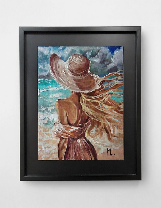 " WAITING FOR HOLIDAY IN HAT "