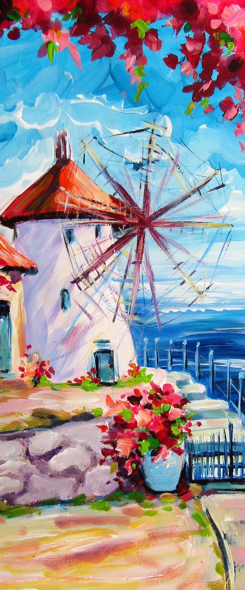 Seascape with mill by Kovács Anna Brigitta