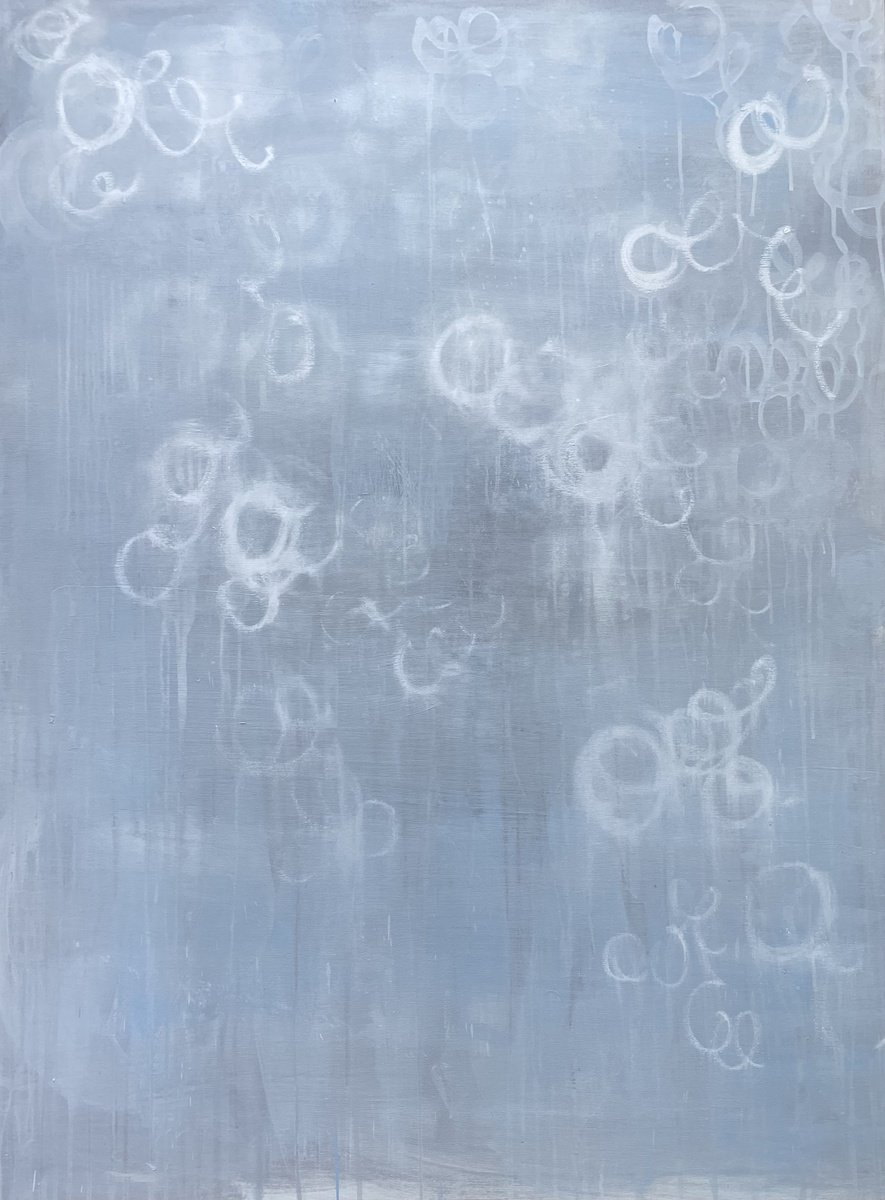 Abstract Painting By Flora Butler, 36 X 48, Shrouded Memories, Original Artwork