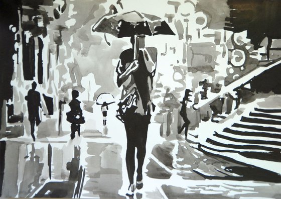 Rainy night  ID / 42 X 29.7 cm