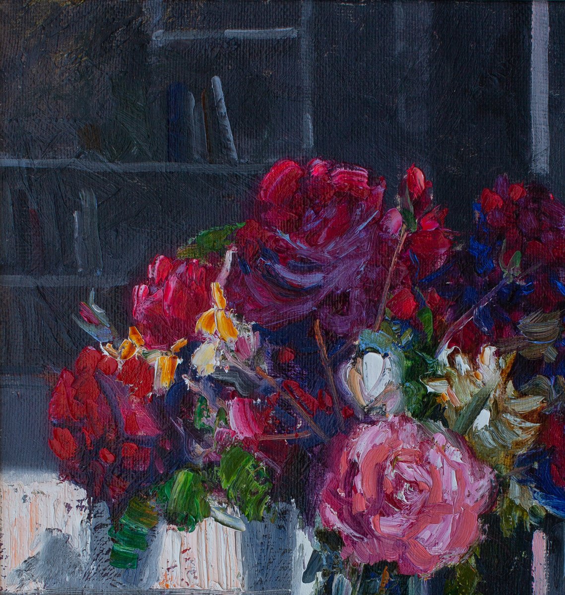 Flowers In Vase By Khanlar Asadullayev, 14 X 20, Artwork For Sale On Artfinder