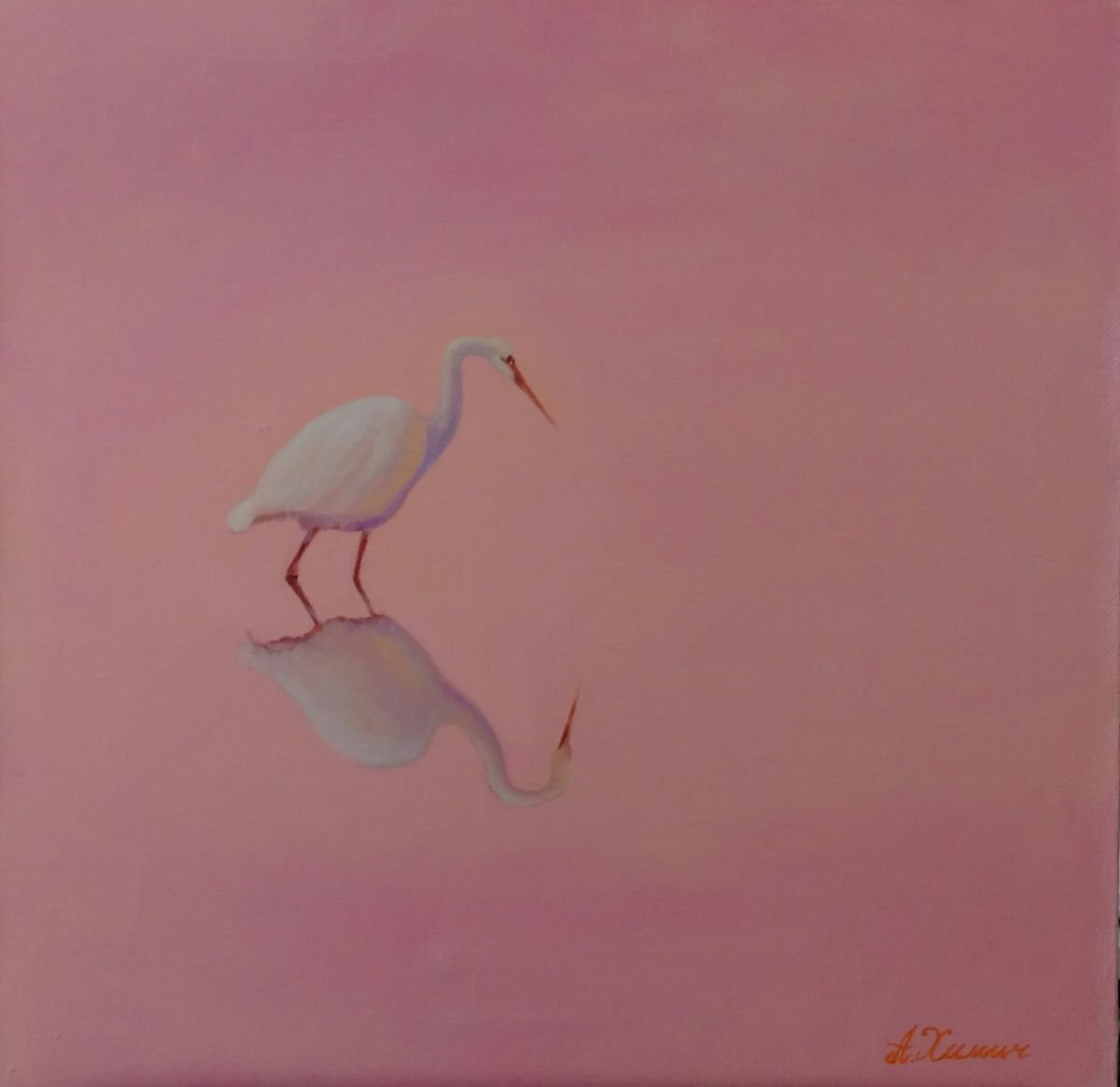 Heron pink by Alla Khimich