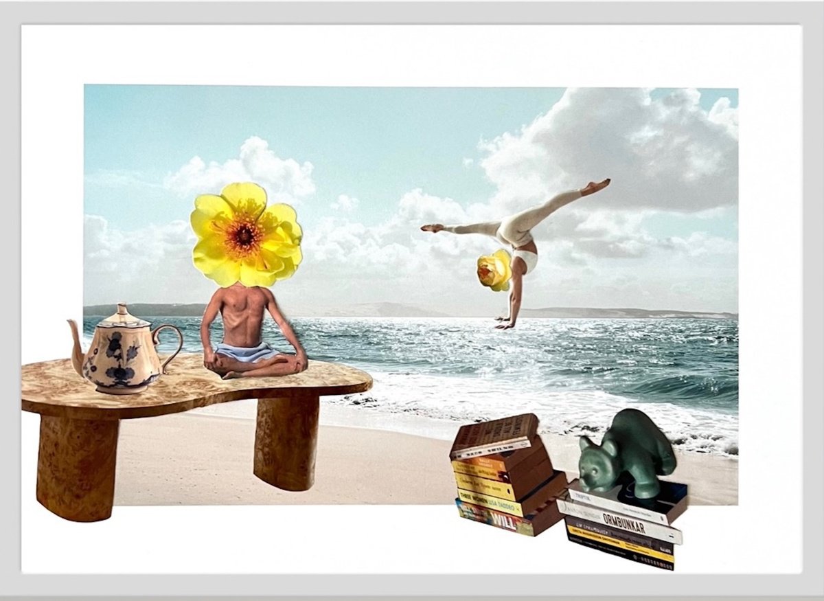 Portrait Collage By Angelika Millmaker, 12 X 8, Boy & Ballerina, Original Artwork