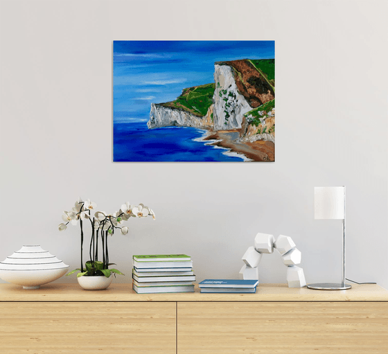 Dorset White Cliffs English Landscape oil painting wall decor