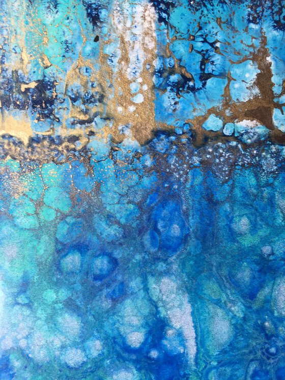 Metallic Abstract. 'Blue and gold'