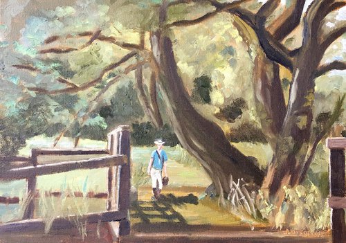 View through the Trees, an original oil painting. by Julian Lovegrove Art