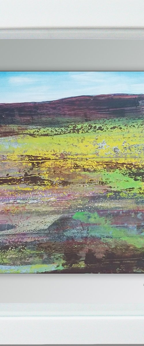 Framed ready to hang original abstract - abstract landscape #29 by Carolynne Coulson