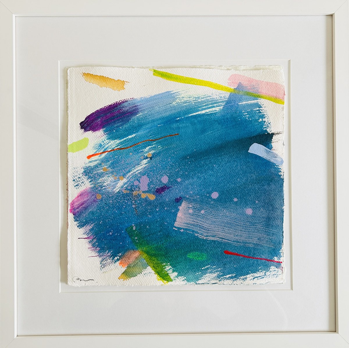 Abstract Ink Drawing By Ryoko Minamitani, 12 X 12", Conversation Series 71, Original Artwork