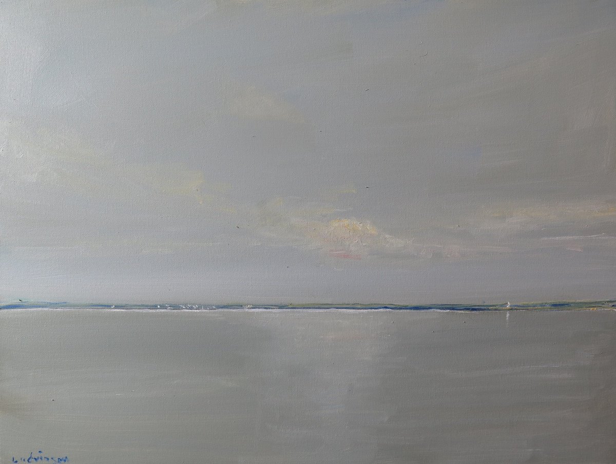 Impressionistic Landscape Oil Painting By Malcolm Ludvigsen, 32 X 24", From The Inner Farne, Original Artwork