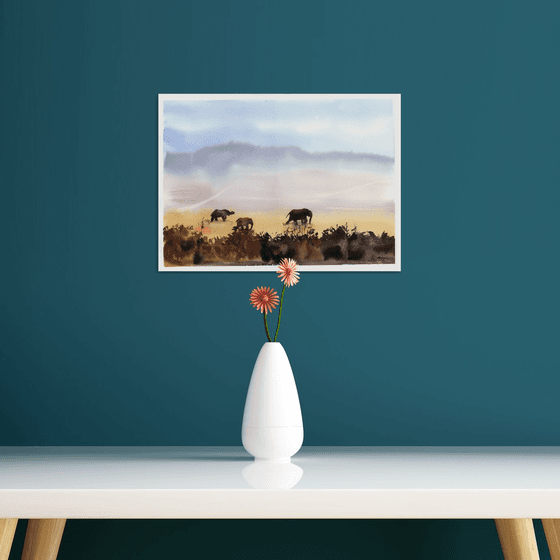 Evening Elephants