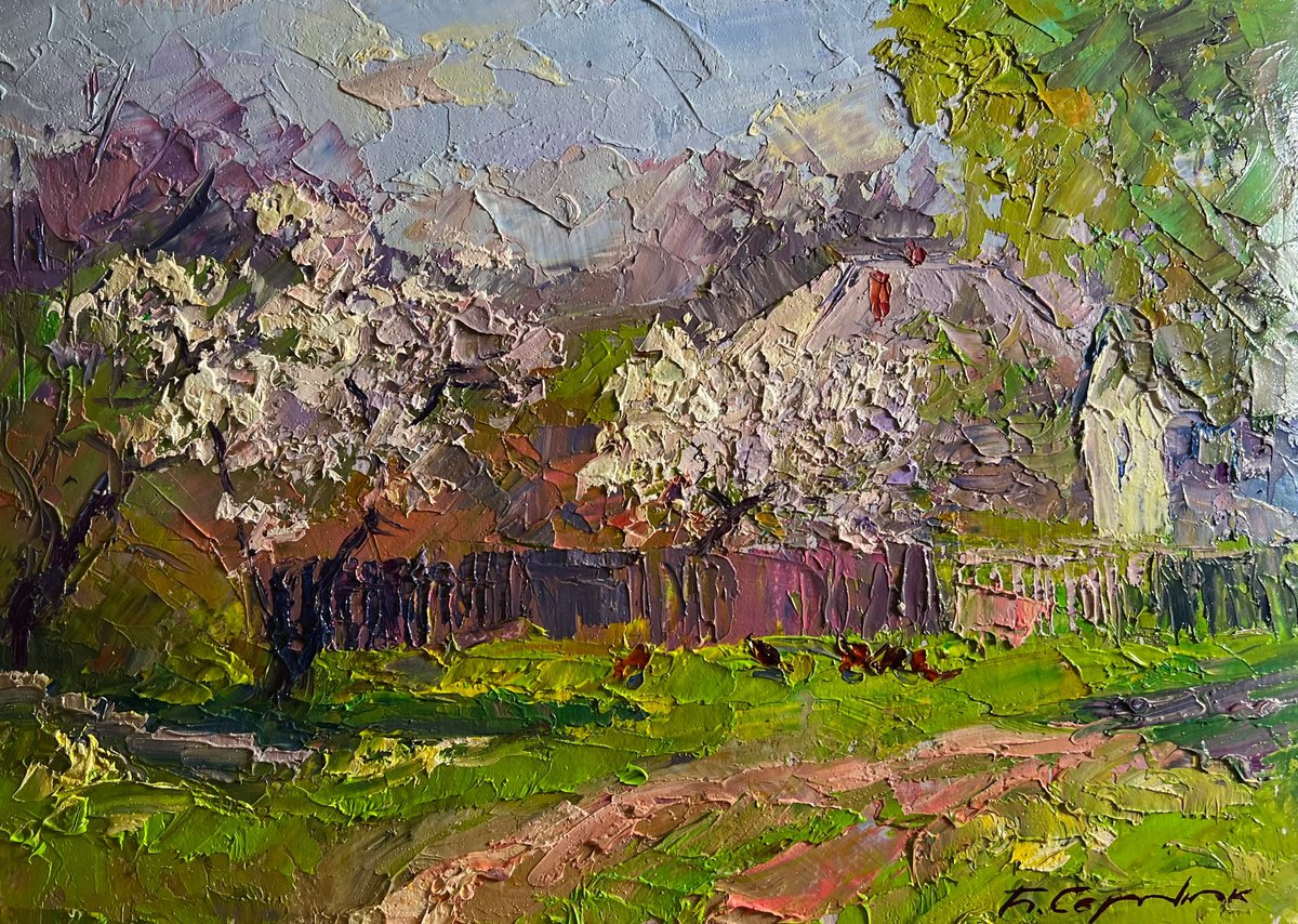 Cherry Blossoms By Boris Serdyuk, 12 X 8, Artwork For Sale On Artfinder