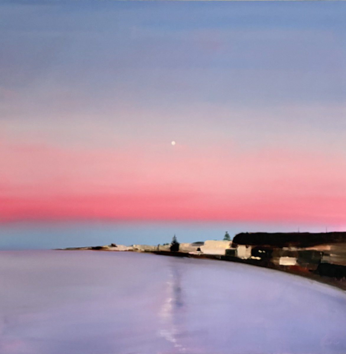 Impressionistic Landscape Oil Painting By Francesca Currie, 39 X 39, Afterlight, Original Artwork