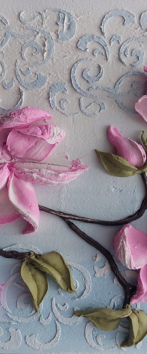 Sculpture painting magnolia by Svitlana Brazhnikova