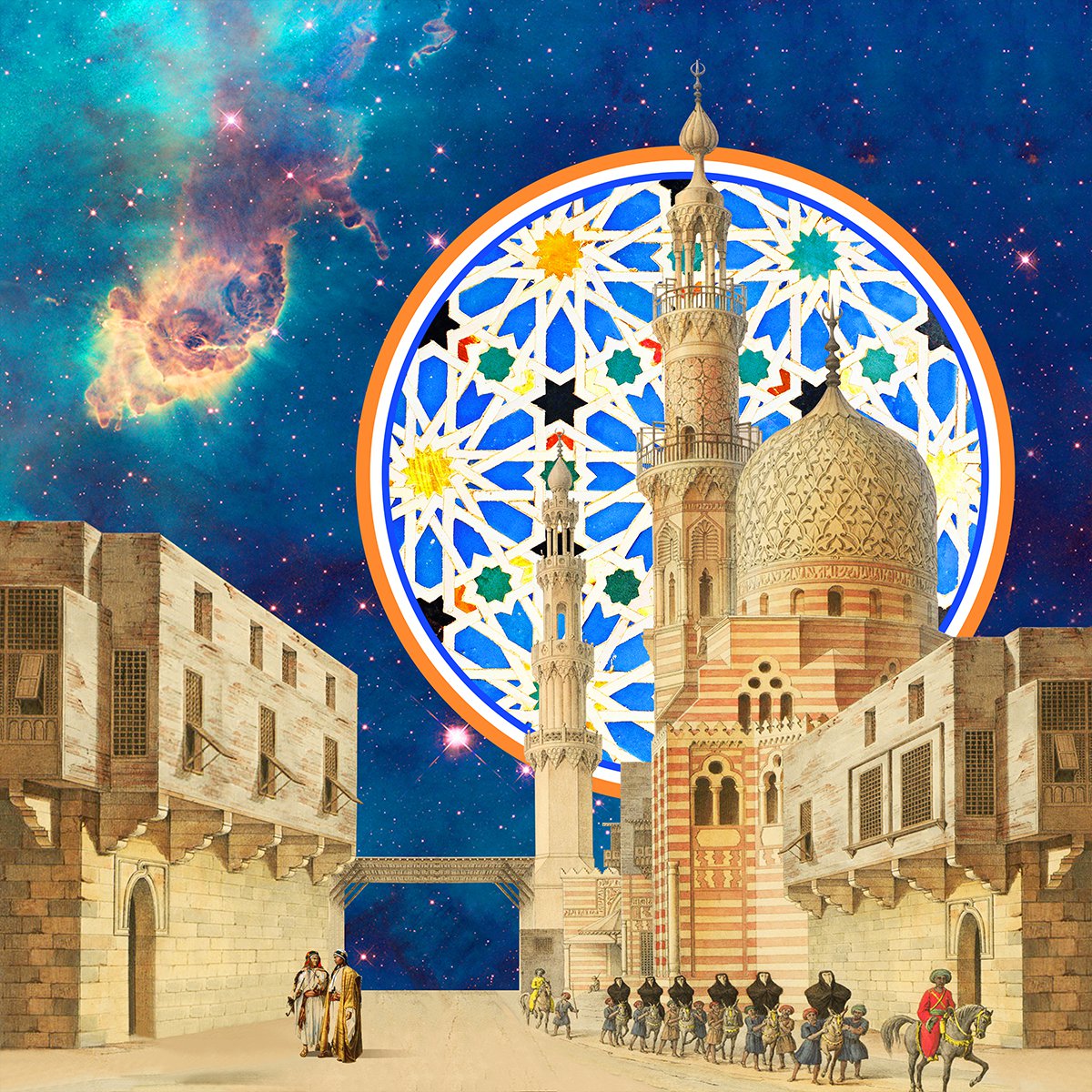 Cityscapes Giclee Print By Mo Awwad, 17 X 17", Orientalist 3, Original Artwork