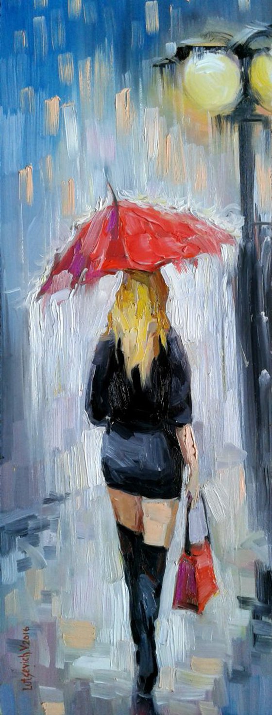Girl under an umbrella