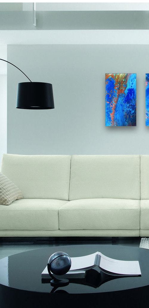 "Conduction Series" - Original Diptych, Abstract PMS Acrylic Paintings Series by Preston M. Smith (PMS)