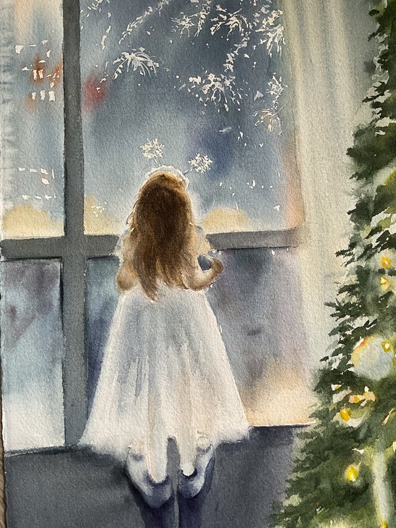 Waiting for a miracle, original watercolour