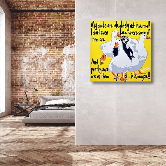 Yellow Ducks in a Row! 2 61cm x 61cm