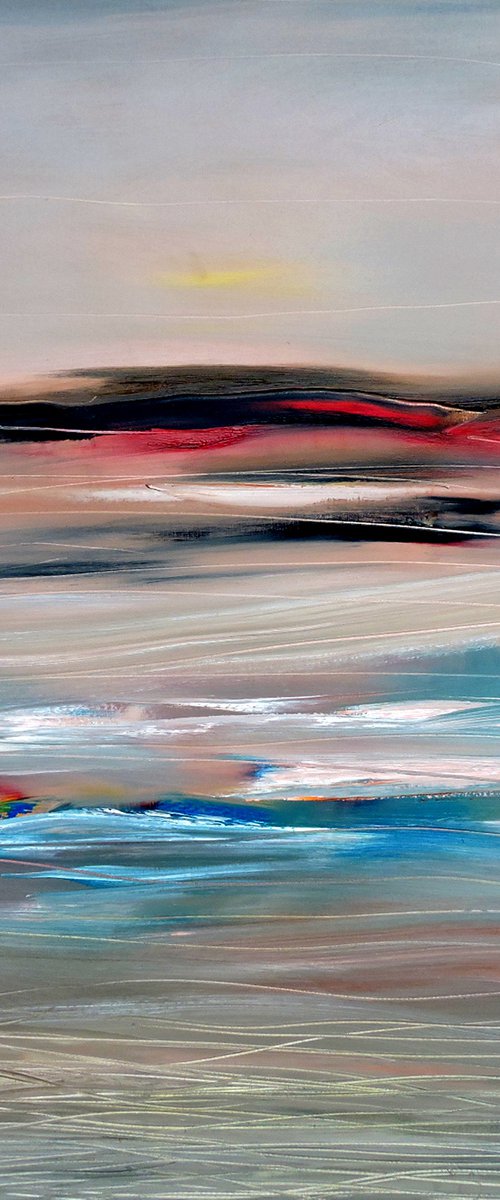 Waves from the West. Large painting, 30" x 48". by Veta  Barker