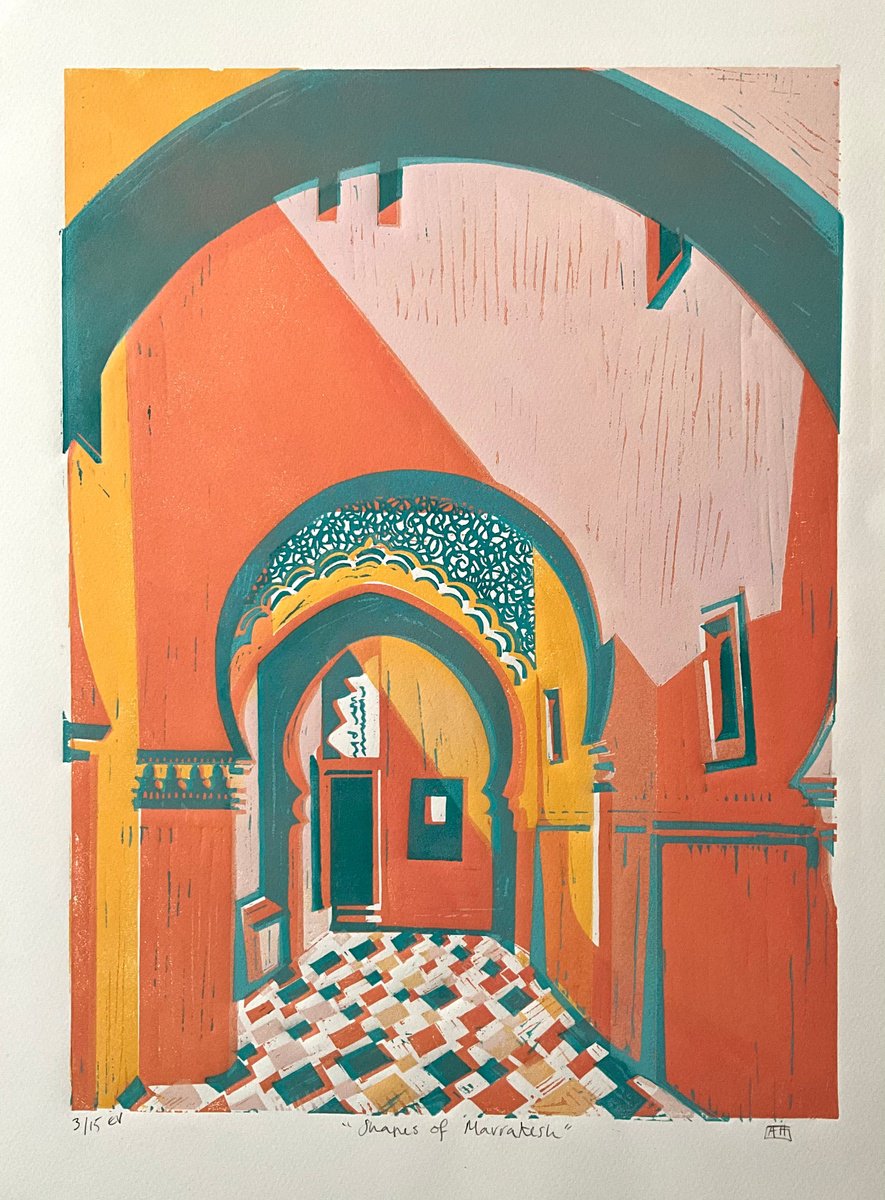 Shapes of Marrakesh (Pink) by Alison  Headley