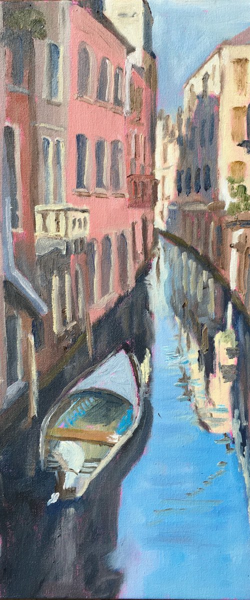 Venice Backwaters - an original oil painting by Julian Lovegrove by Julian Lovegrove Art