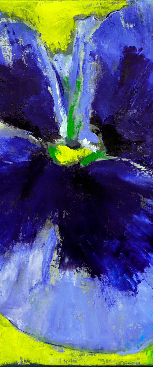 Abstract Floral painting Pansies large art by Anna Lubchik