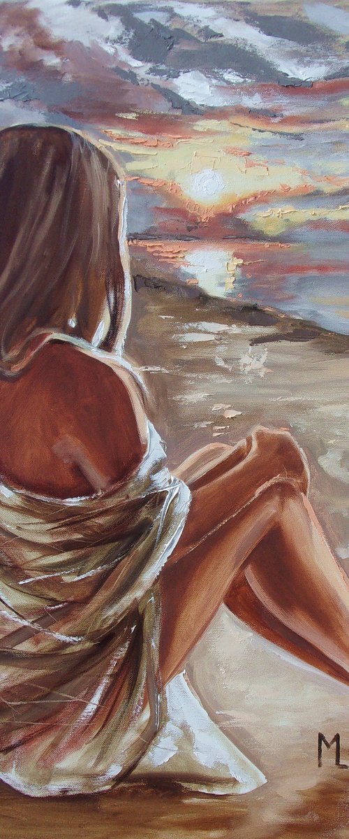 " SEA VIEW WITH SUNSET " by Monika Luniak